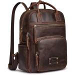 S-ZONE Vintage Leather Backpack for Travel and Daily Use