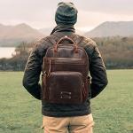 S-ZONE Vintage Leather Backpack for Travel and Daily Use