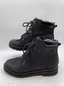 Men’s Black Leather Hiking Ankle Boots Size 7