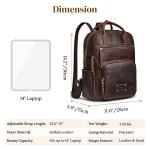 S-ZONE Vintage Leather Backpack for Travel and Daily Use