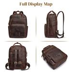 S-ZONE Vintage Leather Backpack for Travel and Daily Use