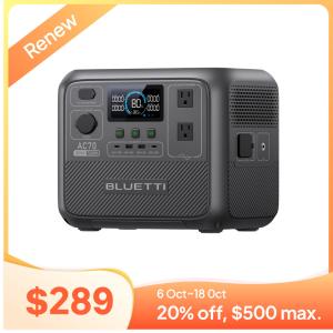 BLUETTI AC70 Portable Solar Power Station 1000W