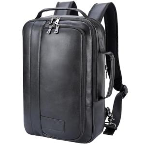 Tiding Leather Expandable Backpack for Men