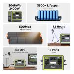 FOSSiBOT F2400 Portable Power Station with Solar Panel