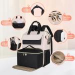 BERTASCHE Women's 15.6-Inch Lunch Backpack, Black-Beige