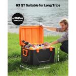 63 QT Portable Insulated Cooler for 90 Cans