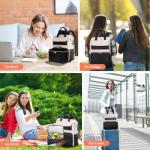 BERTASCHE Women's 15.6-Inch Lunch Backpack, Black-Beige