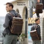 Tiding Leather Backpack for 15.6 Inch Laptop