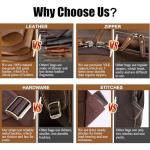 Men's Vintage Leather Backpack for Travel and Hiking