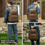 Men's Vintage Leather Backpack for Travel and Hiking