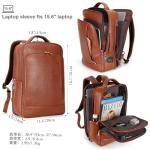 TIDING Expandable Leather Backpack for Laptop & Travel