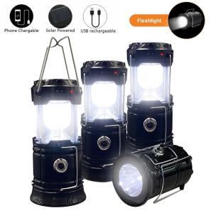 Portable Solar Rechargeable LED Camping Lantern Flashlight