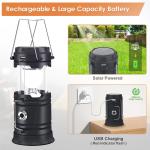 Portable Solar Rechargeable LED Camping Lantern Flashlight