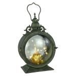 Metal Round Hanging Candle Lantern with Glass Insert