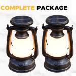 2-Pack Vintage Solar LED Lanterns for Camping