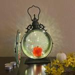 Metal Round Hanging Candle Lantern with Glass Insert