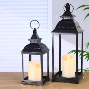 2 Pack Black Outdoor Lanterns for Camping