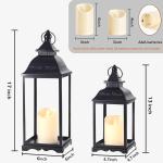 2 Pack Black Outdoor Lanterns for Camping