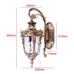Waterproof Outdoor Glass Lantern Wall Sconce Light