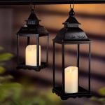2 Pack Black Outdoor Lanterns for Camping