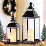 2 Pack Black Outdoor Lanterns for Camping