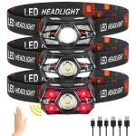Rechargeable 3-Pack Super Bright LED Headlamps