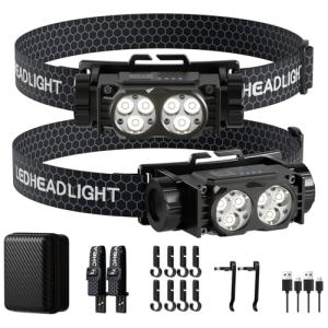 Rechargeable LED Headlamp Set - 4500L Brightness