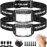 Rechargeable Bright LED Headlamp Set - 2 Pack