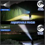 Bright Rechargeable Headlamp with Adjustable Focus (2-Pack)