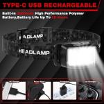 Rechargeable Bright LED Headlamp Set - 2 Pack