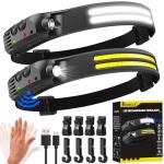 Rechargeable 2-Pack LED Headlamps with Motion Sensor