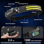 Rechargeable 2-Pack LED Headlamps with Motion Sensor