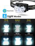 9 LED Headlamp 2 Pack, 2000 Lumen Brightness