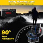 Elmchee Rechargeable Headlamp,18000 Lumen Bright 8 Led Head Lamp, 16 Modes Adjustable Motion Sensor Headlight with Red Light, Waterproof Head Flashlight for Outdoor Hiking Camping