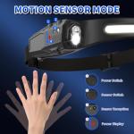 Rechargeable LED Headlamp 2-Pack with Motion Sensor