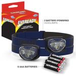 Bright Eveready LED Headlamp - Water Resistant, 2 Pack