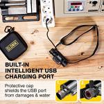 SLONIK Rechargeable Headlamp for Adults - 1000 Lumens Super Bright 60 ft Beam LED Flashlight - Lightweight, Heavy-Duty, IPX4 Waterproof Hard Hat Light - Camping Gear, Running Headlight, Black