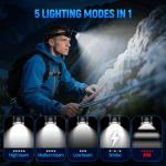 Super Bright Rechargeable 5-Mode Headlamp for Camping