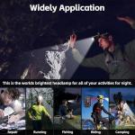 Rechargeable 90000 Lumens Ultra Bright Headlamp