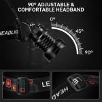 Super Bright Rechargeable Headlamp 99000 Lumens - 2 Pack