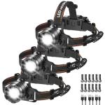 3-Pack Rechargeable Super Bright LED Headlamps