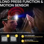 3-Pack Rechargeable LED Headlamps with Motion Sensor