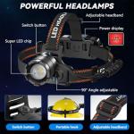 3-Pack Rechargeable Super Bright LED Headlamps