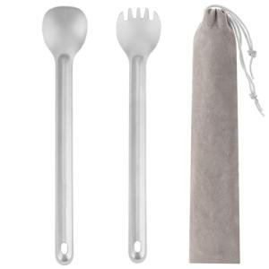 Long Handle Stainless Steel Spork and Spoon Set