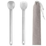 Long Handle Stainless Steel Spork and Spoon Set