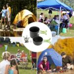 Camping Cookware Set with Folding Spork and Pots