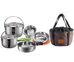 13-Piece Stainless Steel Camping Cookware Set
