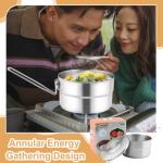 Stainless Steel 1.5L Camping Cook Pot with Lid