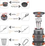 10-Piece Camping Cookware Set with Kettle
