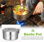 Stainless Steel 1.5L Camping Cook Pot with Lid
